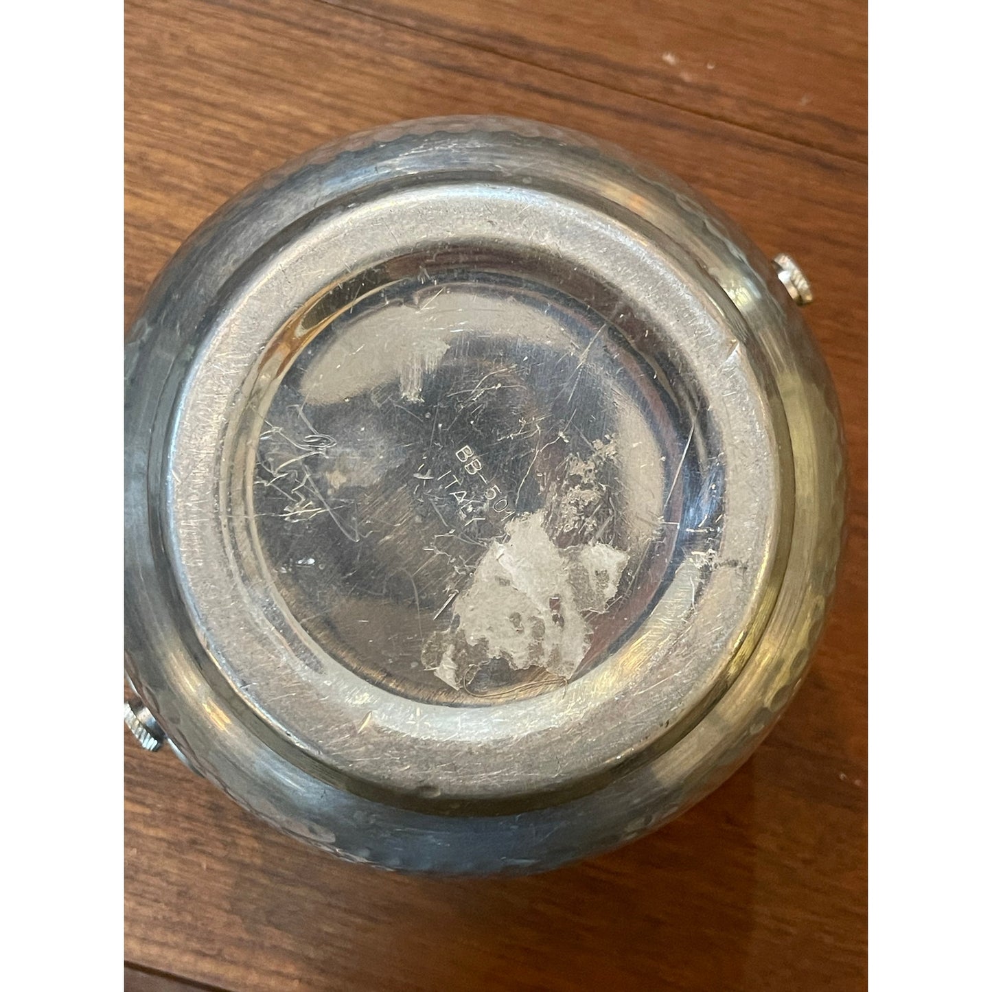 Vintage MCM Mid-Century Modern hammered aluminum lidded barware ice bucket