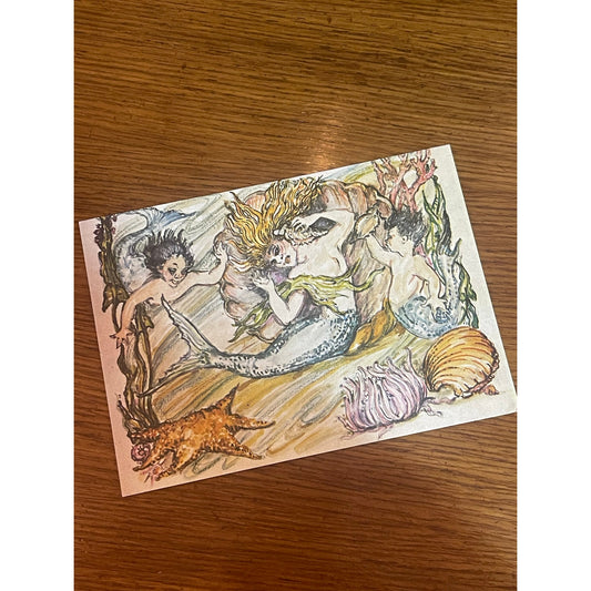Vintage 1973 Krewe of Proteus Mermaid Mardi Gras Carnival Ball favor card