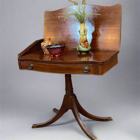 Vintage Wooden Two piece Leaf Extension Swivel Side Table