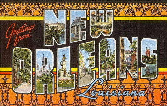 LU-34 Greetings from New Orleans - Vintage Image, Magnet