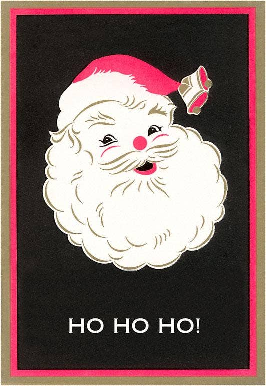 MC-275 Ho Ho Ho, Santa Claus Face Greeting Card