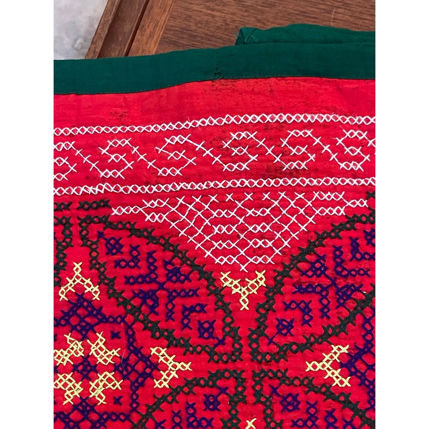 Uzbekistan Suzani handstitched table clothe throw blanket bed spread 7' x 5'