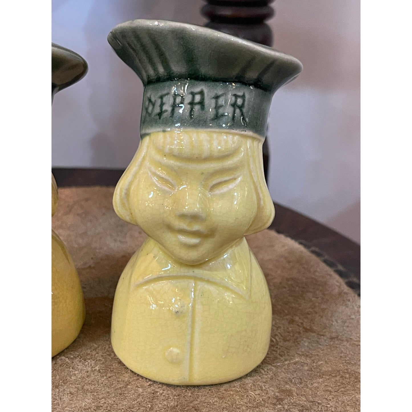 Vintage 1952 ceramic Asian Chef large Salt and pepper I Love Lucy prop shakers