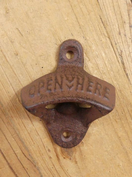 "Open Here"Cast Iron Bottle Opener