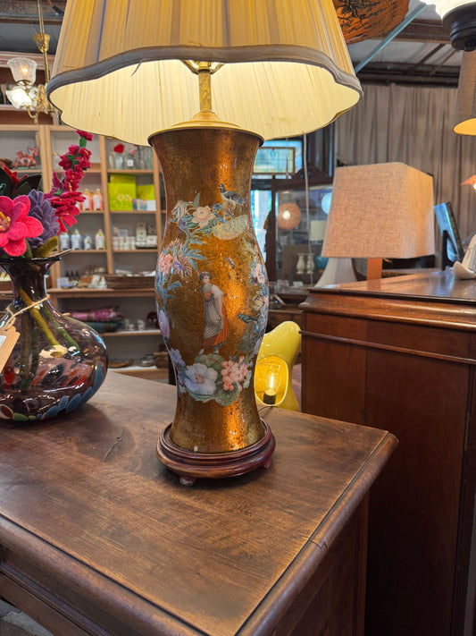 Chinoiserie Glass Vase Table Lamp