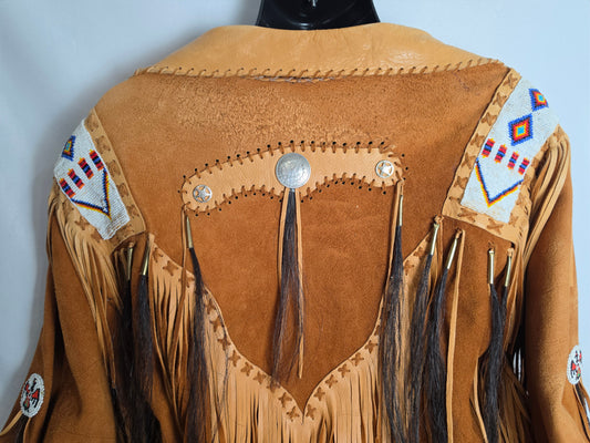 Vintage Sam Two Feathers Suede Fringe Beaded Coat CSHW