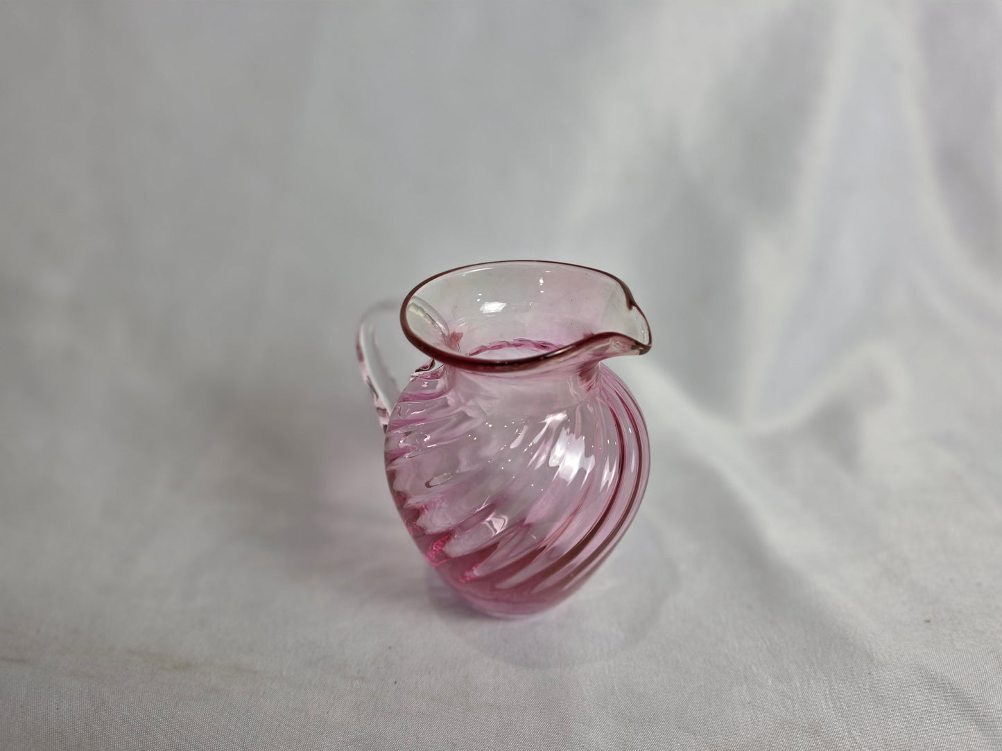 Vintage Pink Hand Blown Glass, Juice, Milk, Syrup CSHW