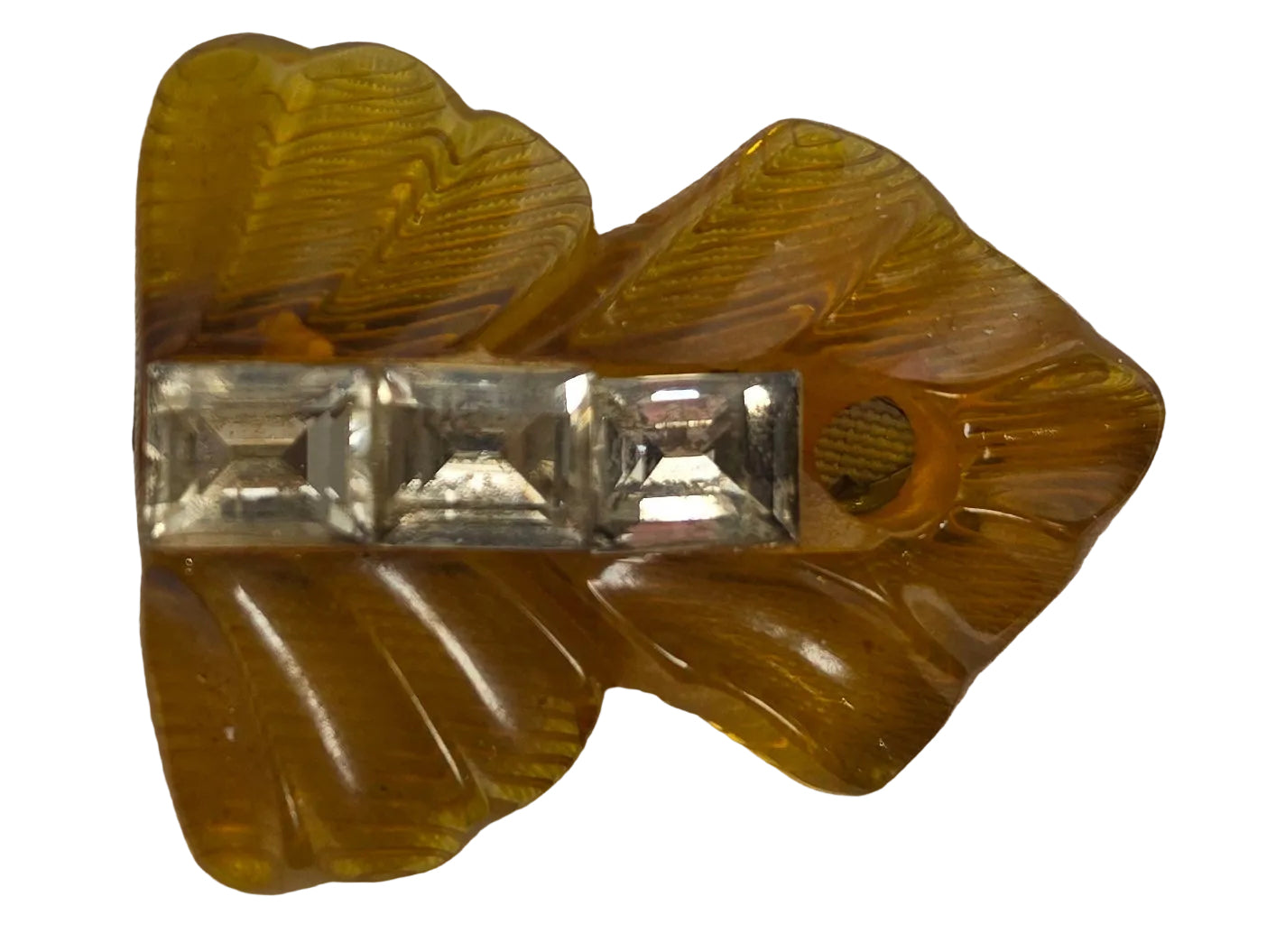 Vintage 1930s Bakelite & Rhinestone Clip By Weise CSHW