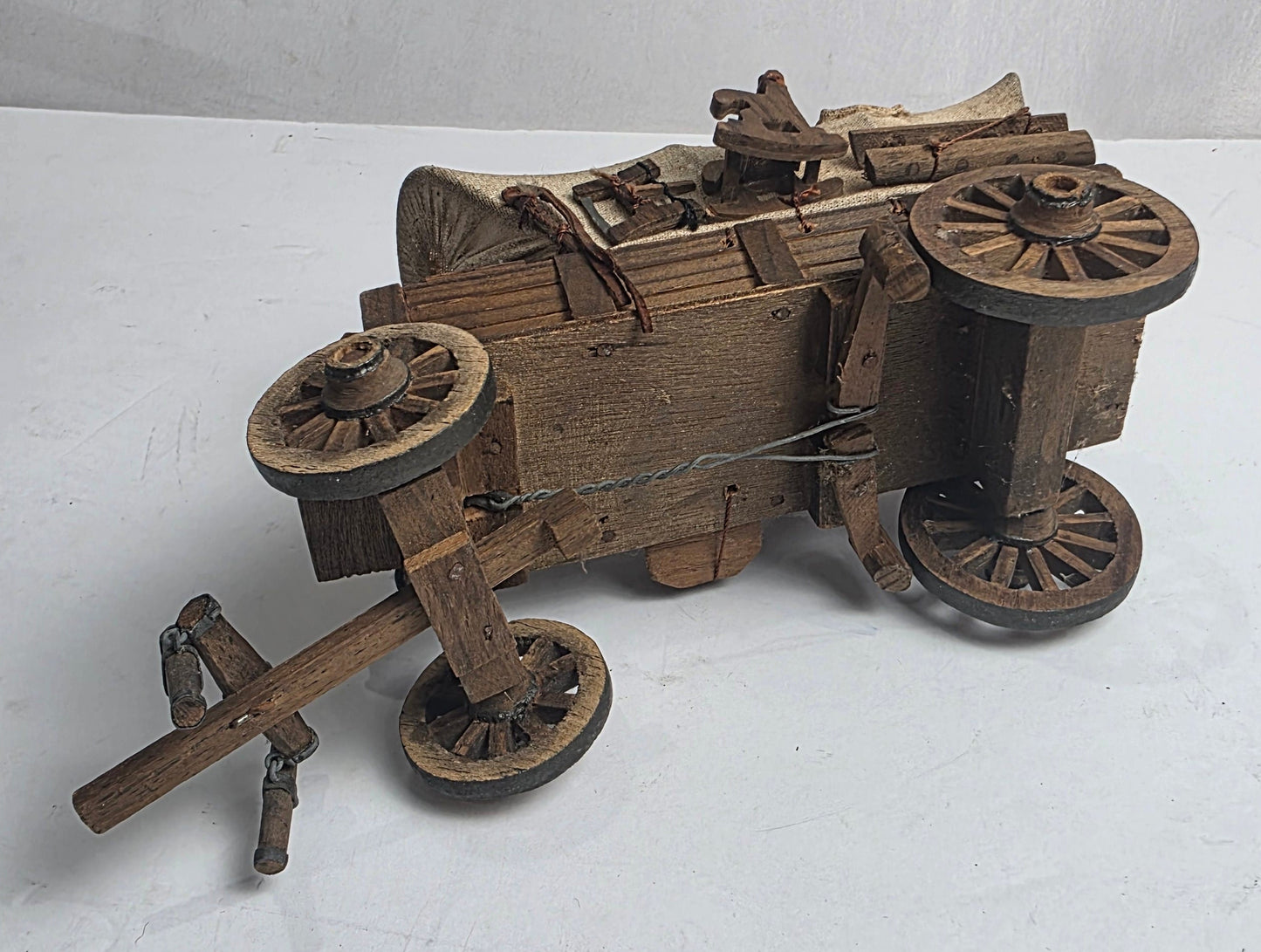 Vtg. Hand-made Covered Wagon