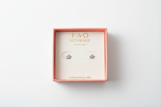 FAO Schwarz St Silver Crown Studs csbh