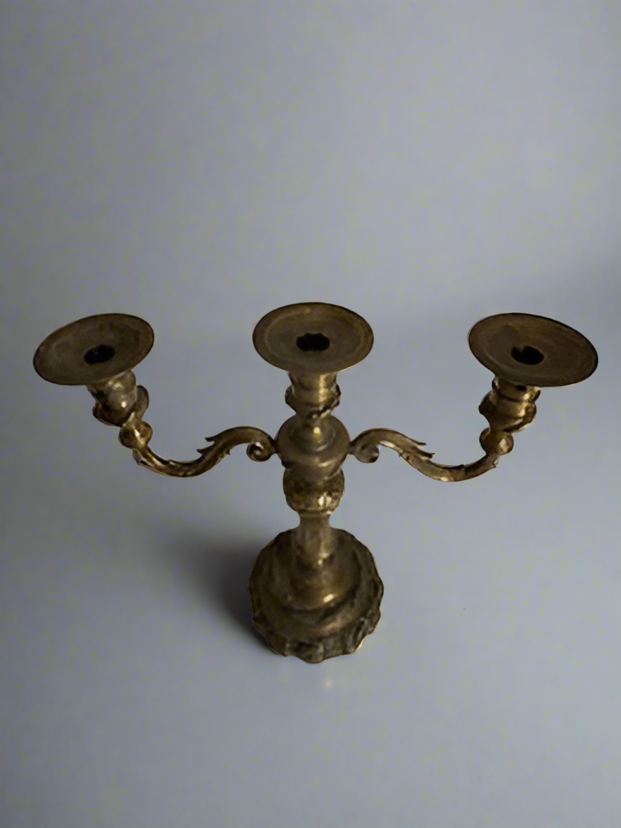 Vintage Brass 3-Arm Candelabra