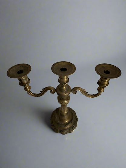 Vintage Brass 3-Arm Candelabra