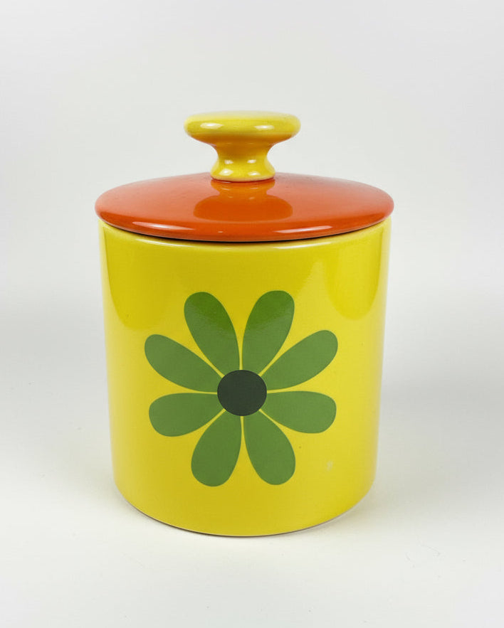 Vintage Retro Mod Daisy Medium 5" Lidded Kitchen Canister