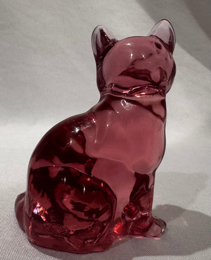 Fenton Glass Rose Cat CSBH