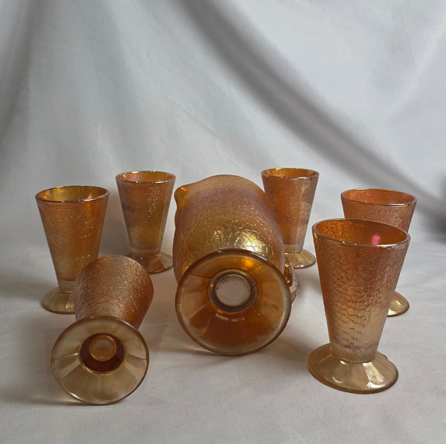 Vtg. Carnival Glass Set
