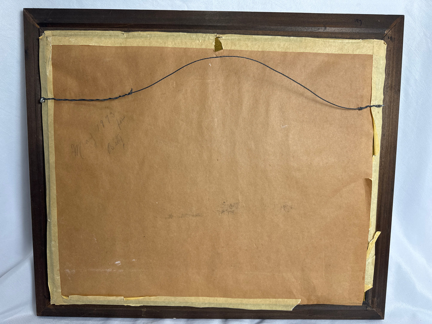 Vtg Framed Yarn Embroidery CSBH