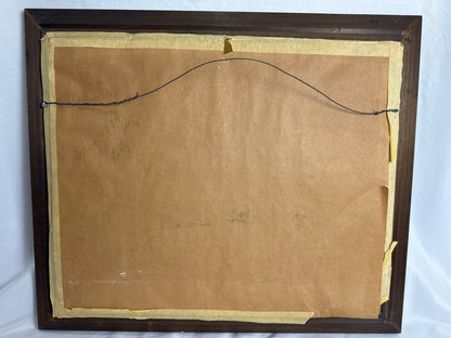 Vtg Framed Yarn Embroidery CSBH