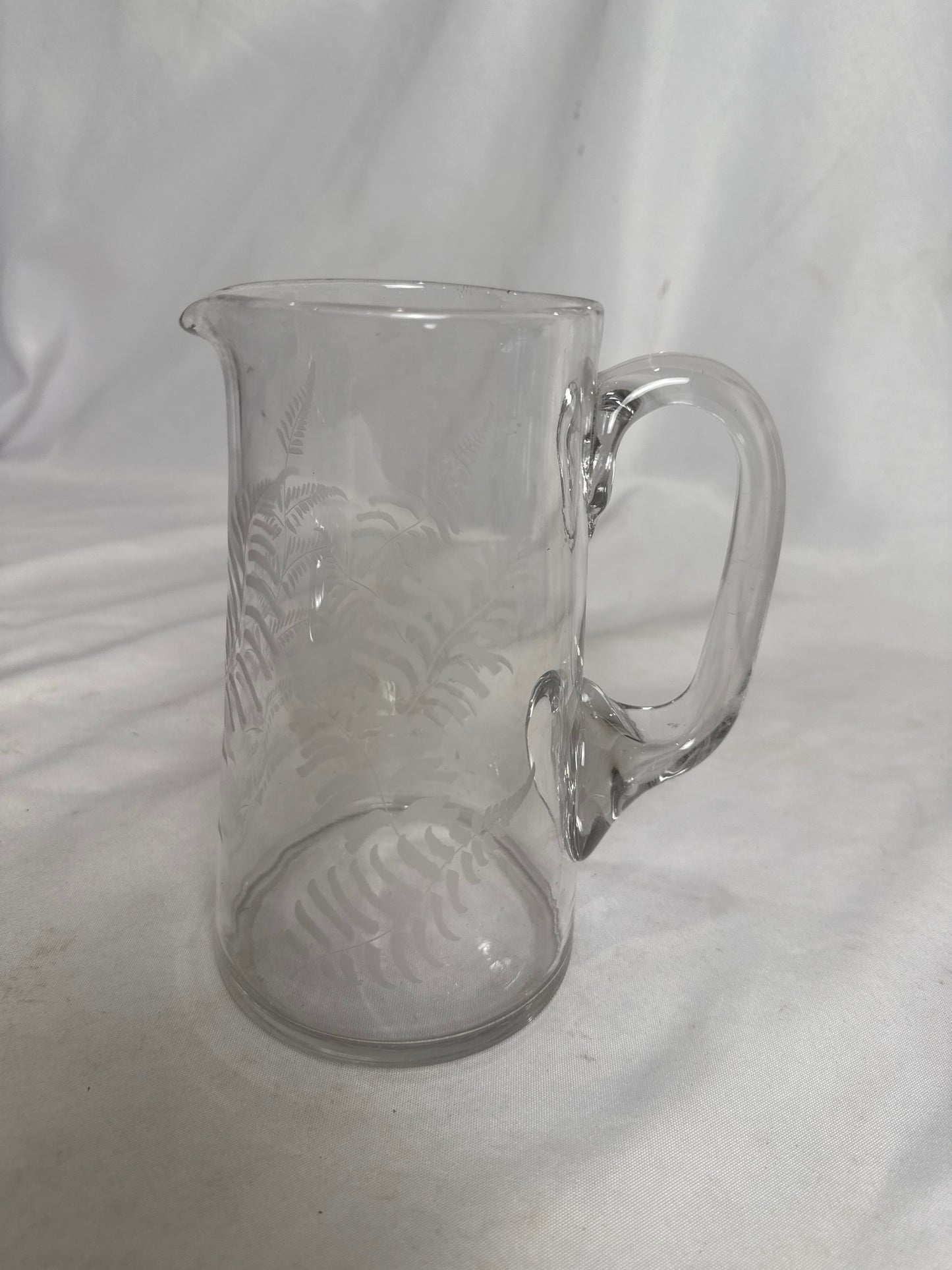 Victorian Etched Glass Pitcher