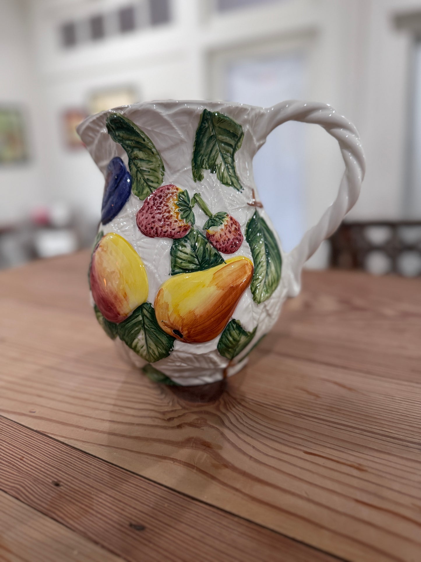 Vtg Majolica Style Pitcher CSBH