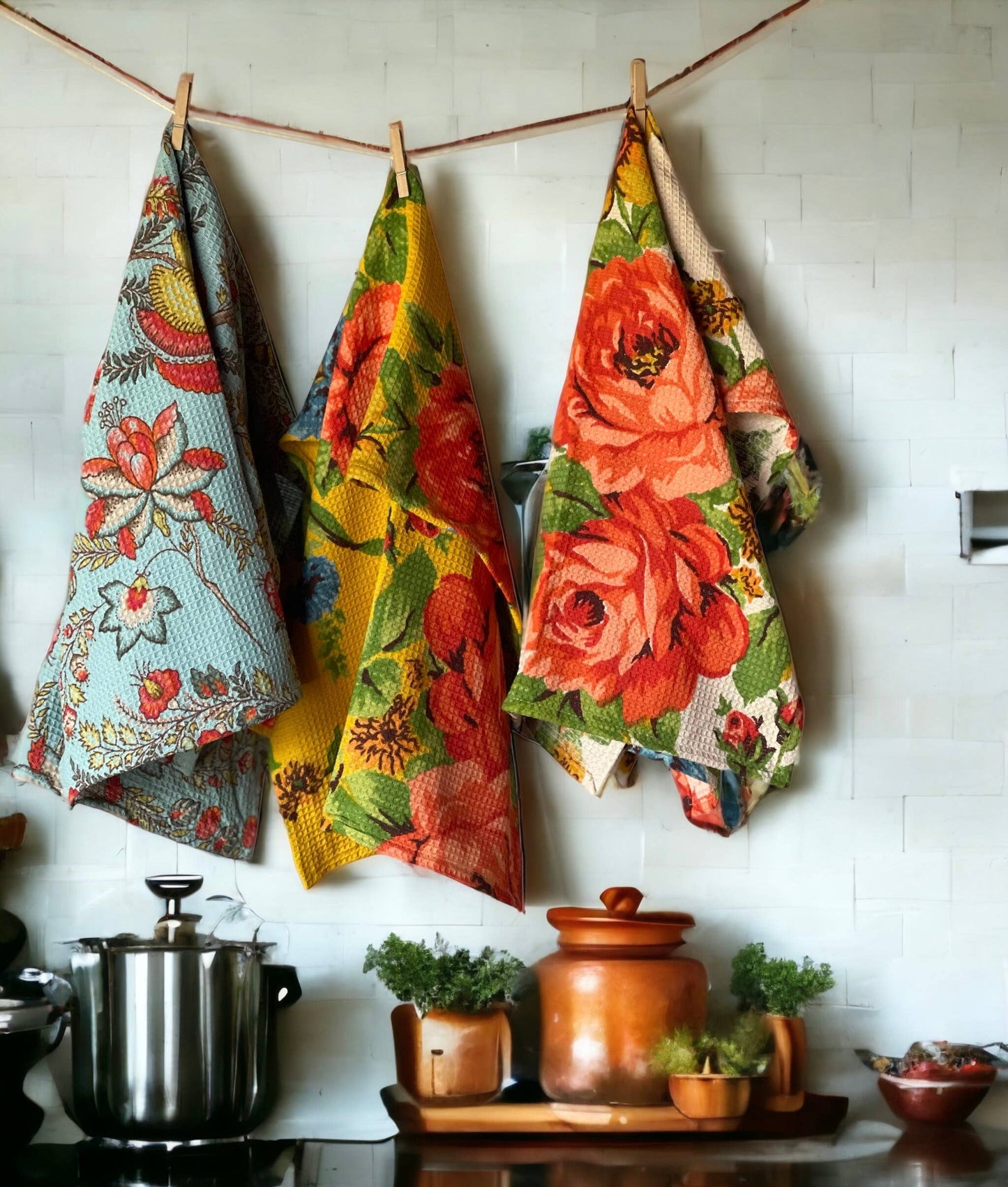 Vintage Print Inspired Kitchen Towels