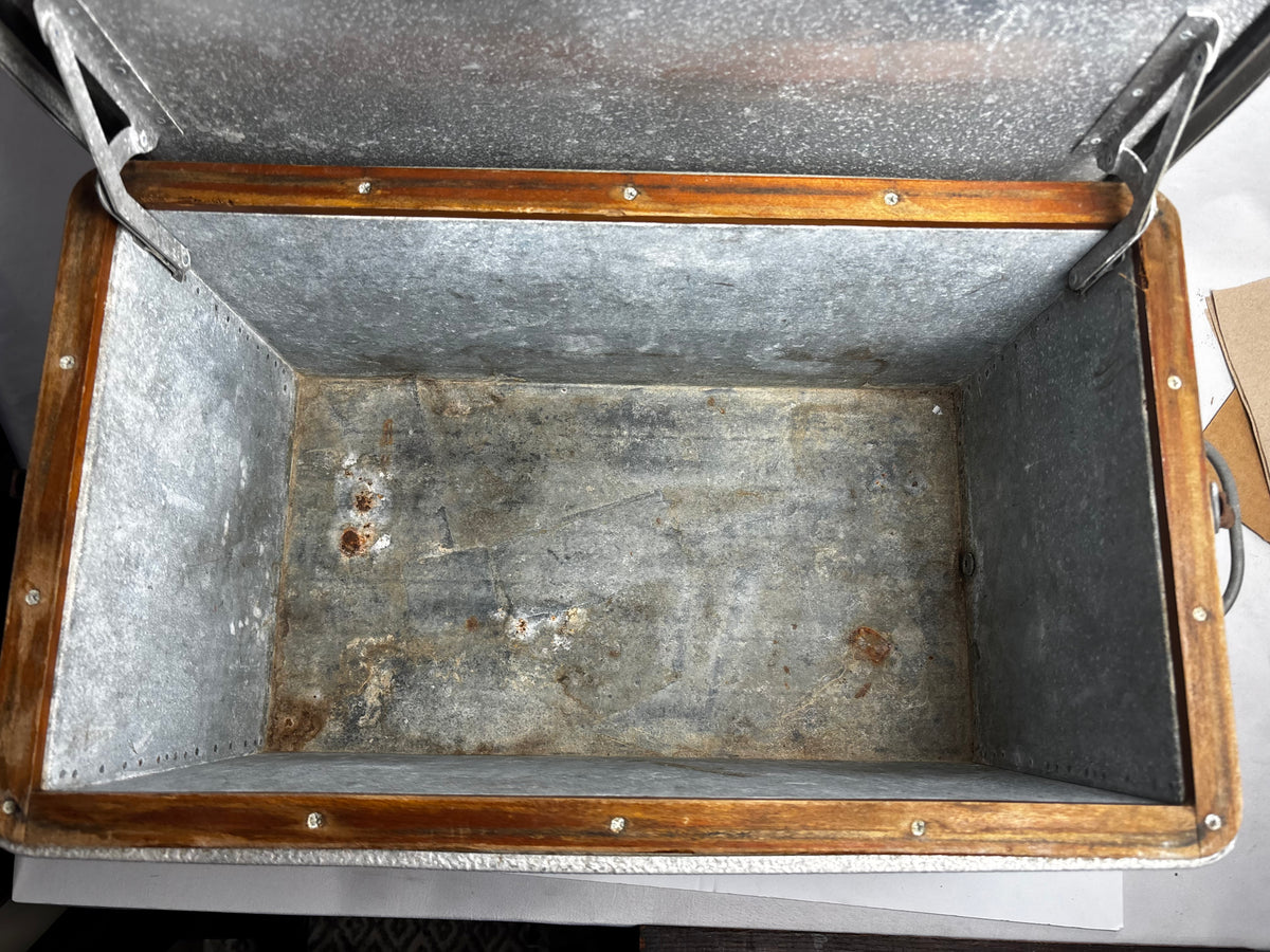 Vintage Cronstroms Aluminum Ice Chest Cooler – Metal Camping Drink Cooler with Drain Plug