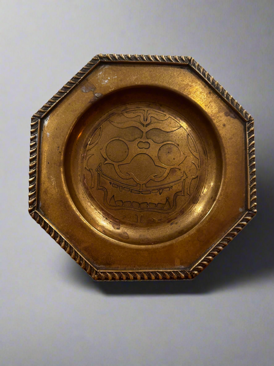 Vtg Asian Brass Tray csbh