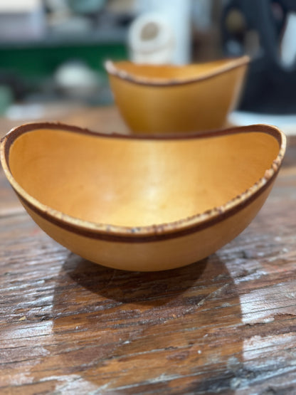 (2)Hand-Turned Birch Wood Bowls by Hawaiian Artist Buz Blum csbh