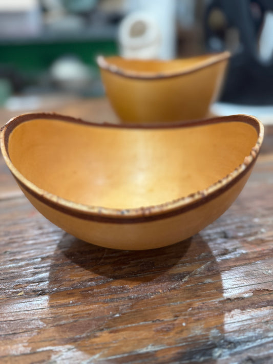 (2)Hand-Turned Birch Wood Bowls by Hawaiian Artist Buz Blum csbh