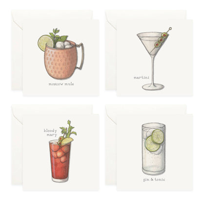 Mini Cards Set / Cocktails . 02 Gin & Vodka
