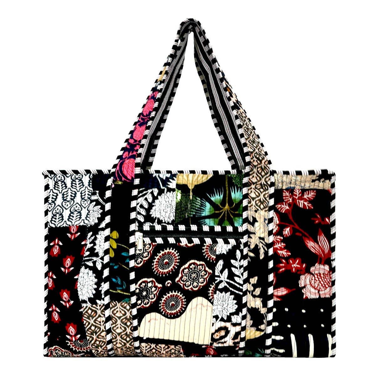 Cotton Fabric Patch Block Print Tote Bag- Small & Large