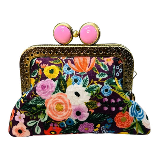 Kiki & Syds Mini Clutch Coin Purse - Petite Floral Plum