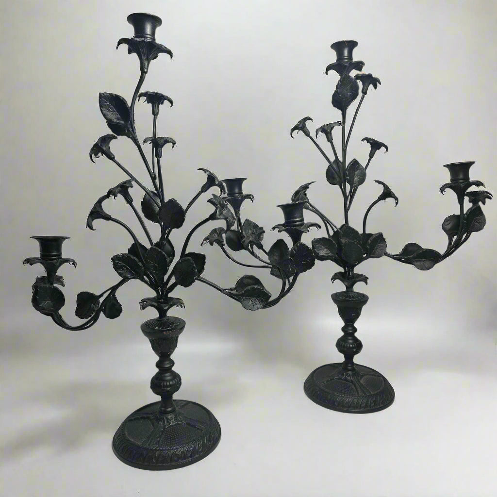 Vtg. Iron Candelabra (2)