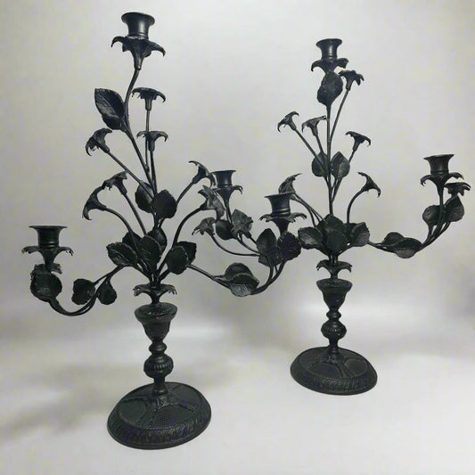 Vtg. Iron Candelabra (2)