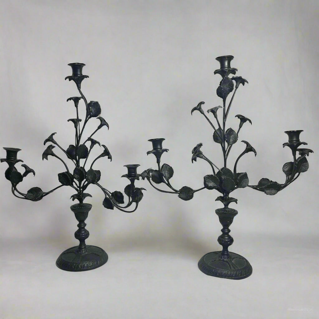 Vtg. Iron Candelabra (2)