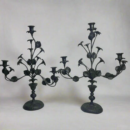 Vtg. Iron Candelabra (2)