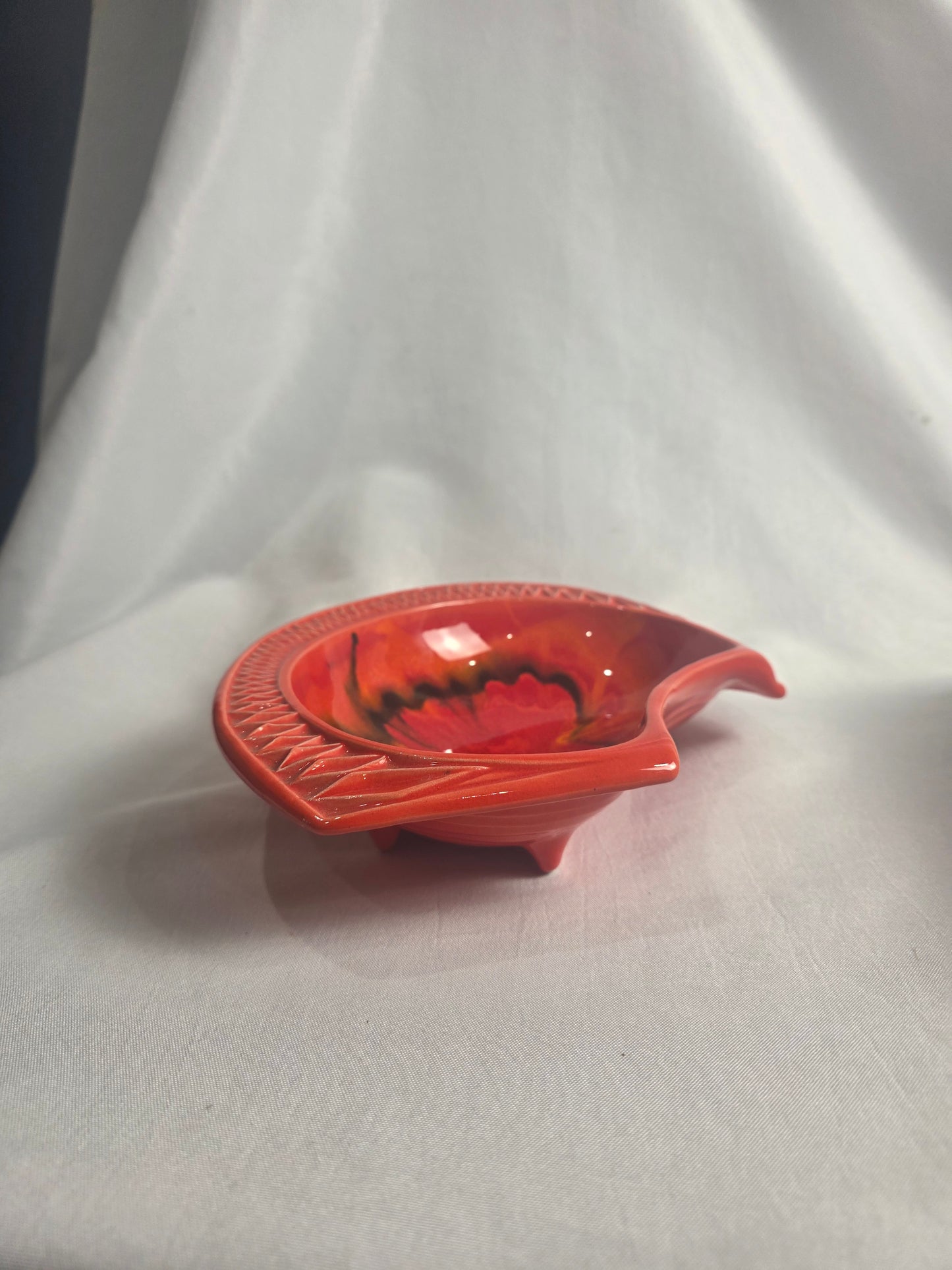 Vtg. Red Ashtray