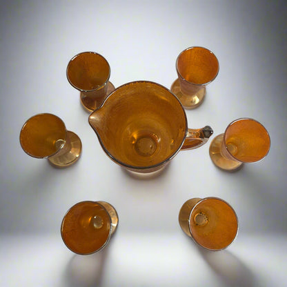 Vtg. Carnival Glass Set