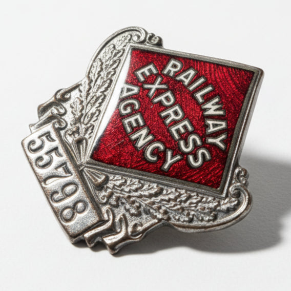 Vtg. Railway Badge (silver)