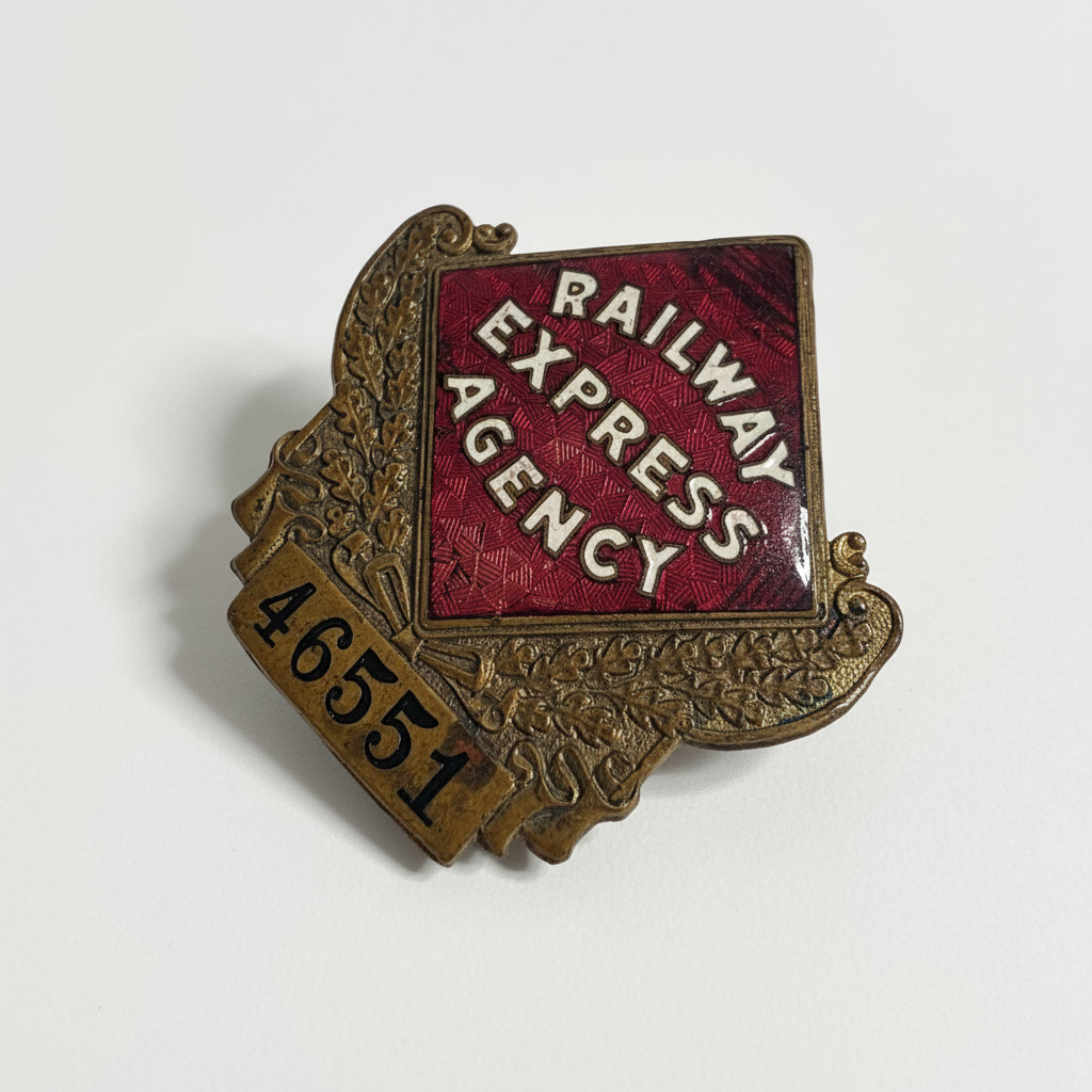 Vtg. Railway Brooch (gold)