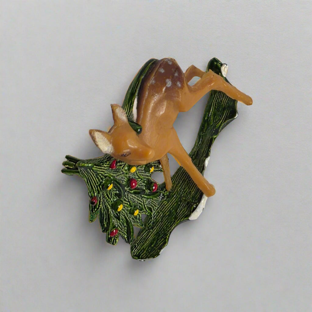 Vtg. Holiday Deer Brooch Tree