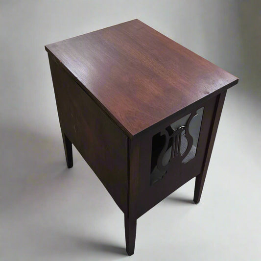 Vtg. Lyre Record Stand