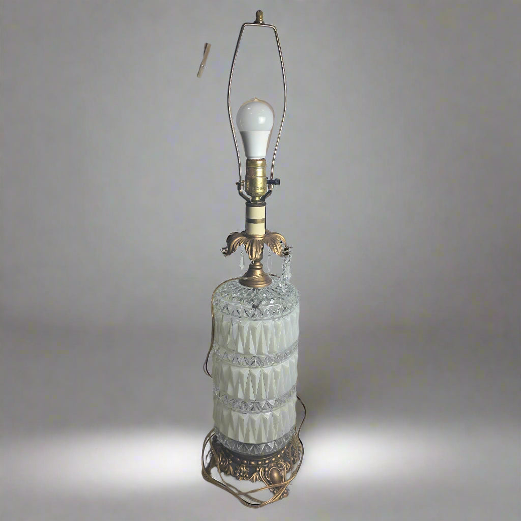 Vtg. Crystal Lamp