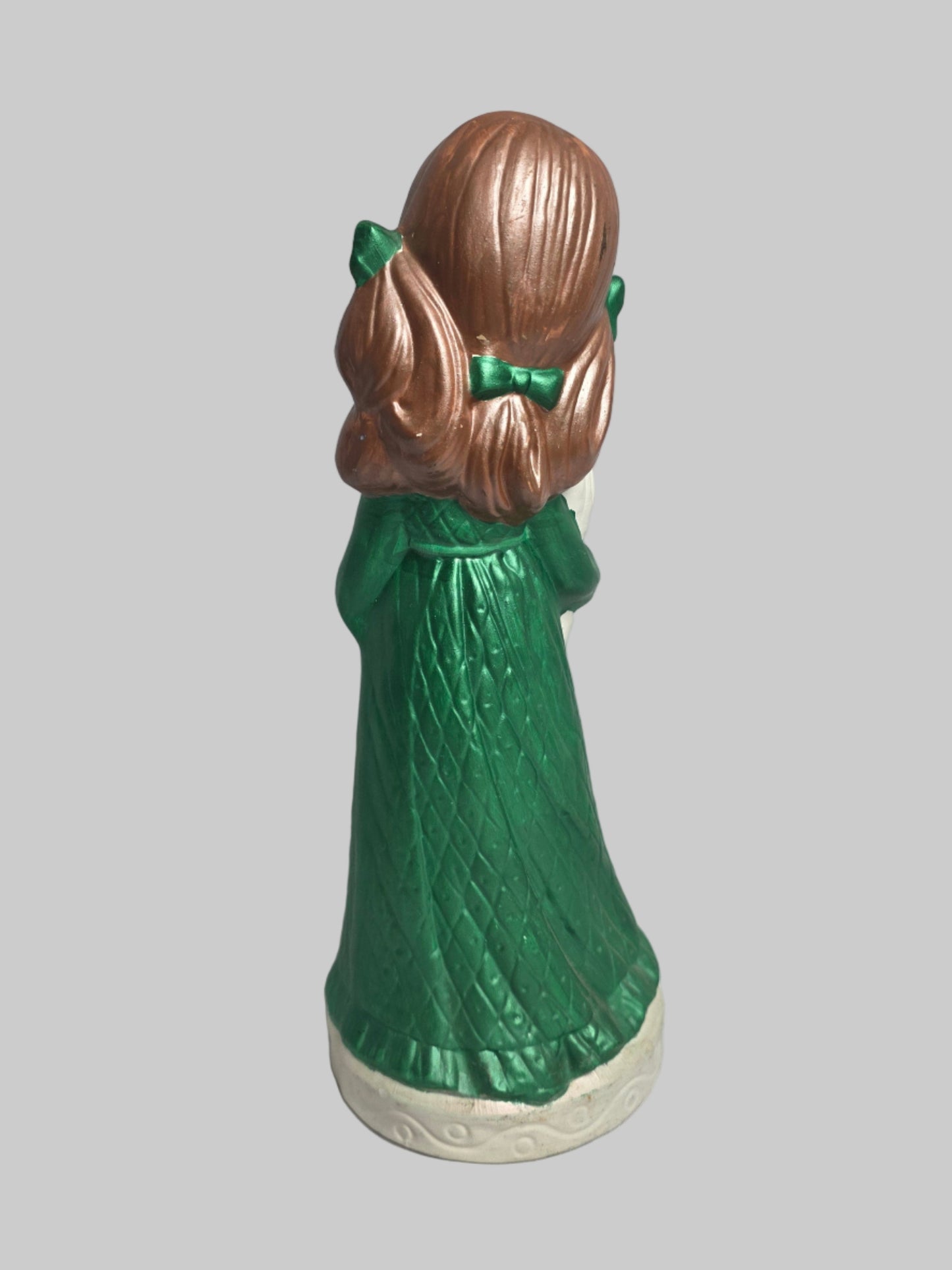 Vtg. Girl Statue Green