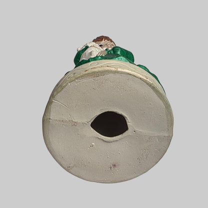 Vtg. Girl Statue Green