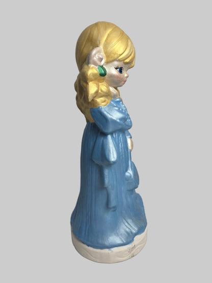 Vtg Girl Statue - Blue