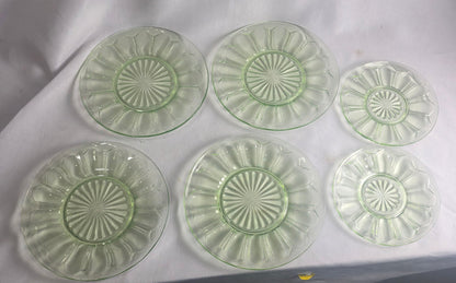 Uranium Glass Set (6) CSRA