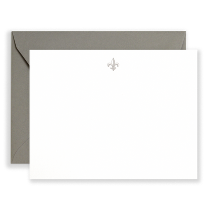 Fleur De Lis Stationery Set: Aubergine
