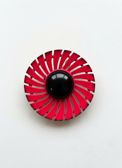 Enamel Flower Brooch