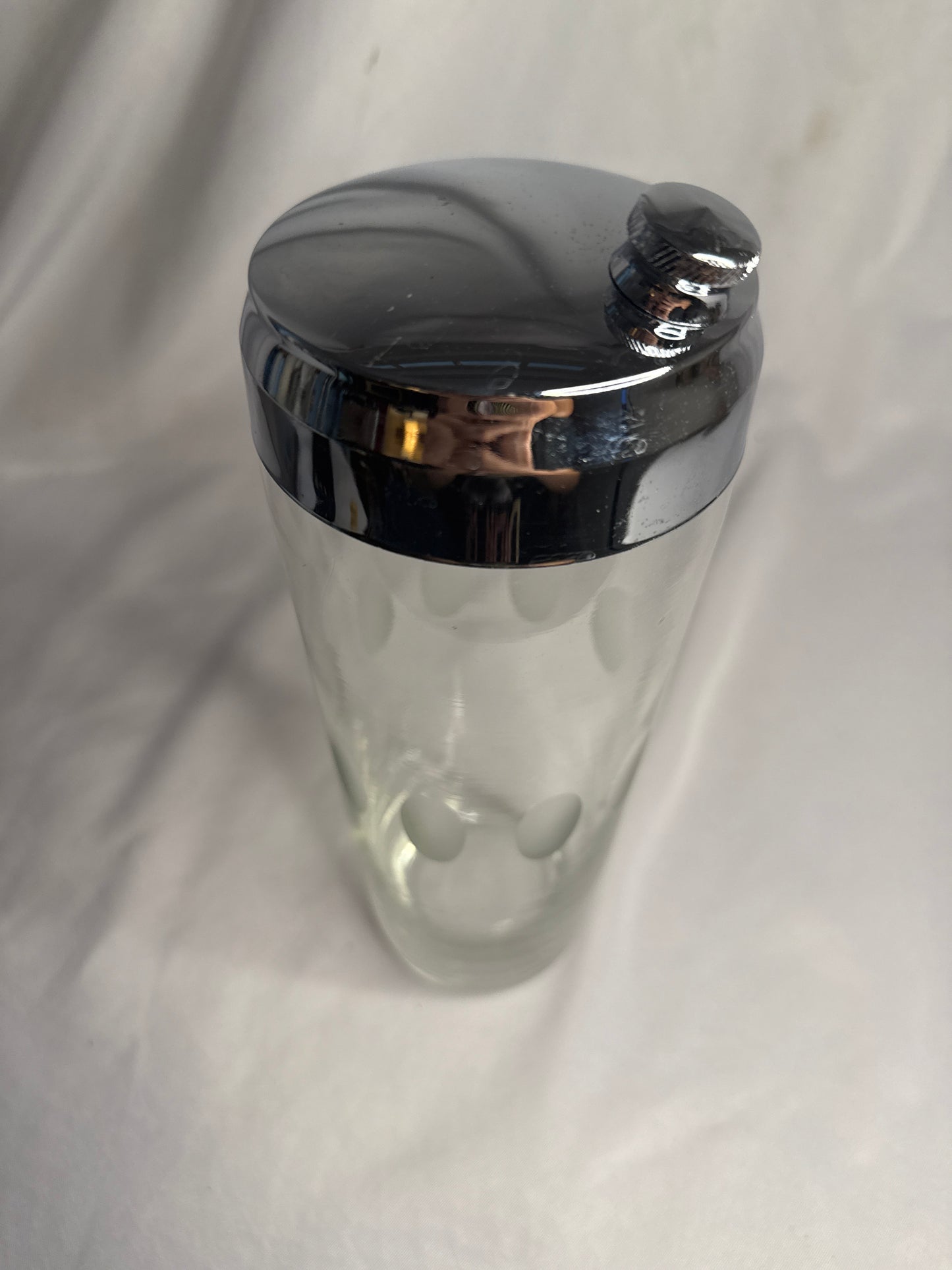 MCM  Glass Cocktail Shaker - Chrome Top.