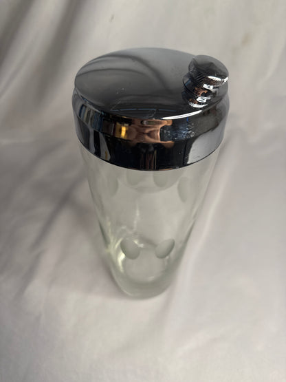 MCM  Glass Cocktail Shaker - Chrome Top.